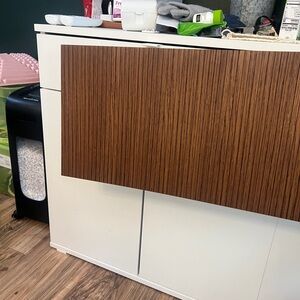 Vihals 6 drawer walnut color stick on overlay